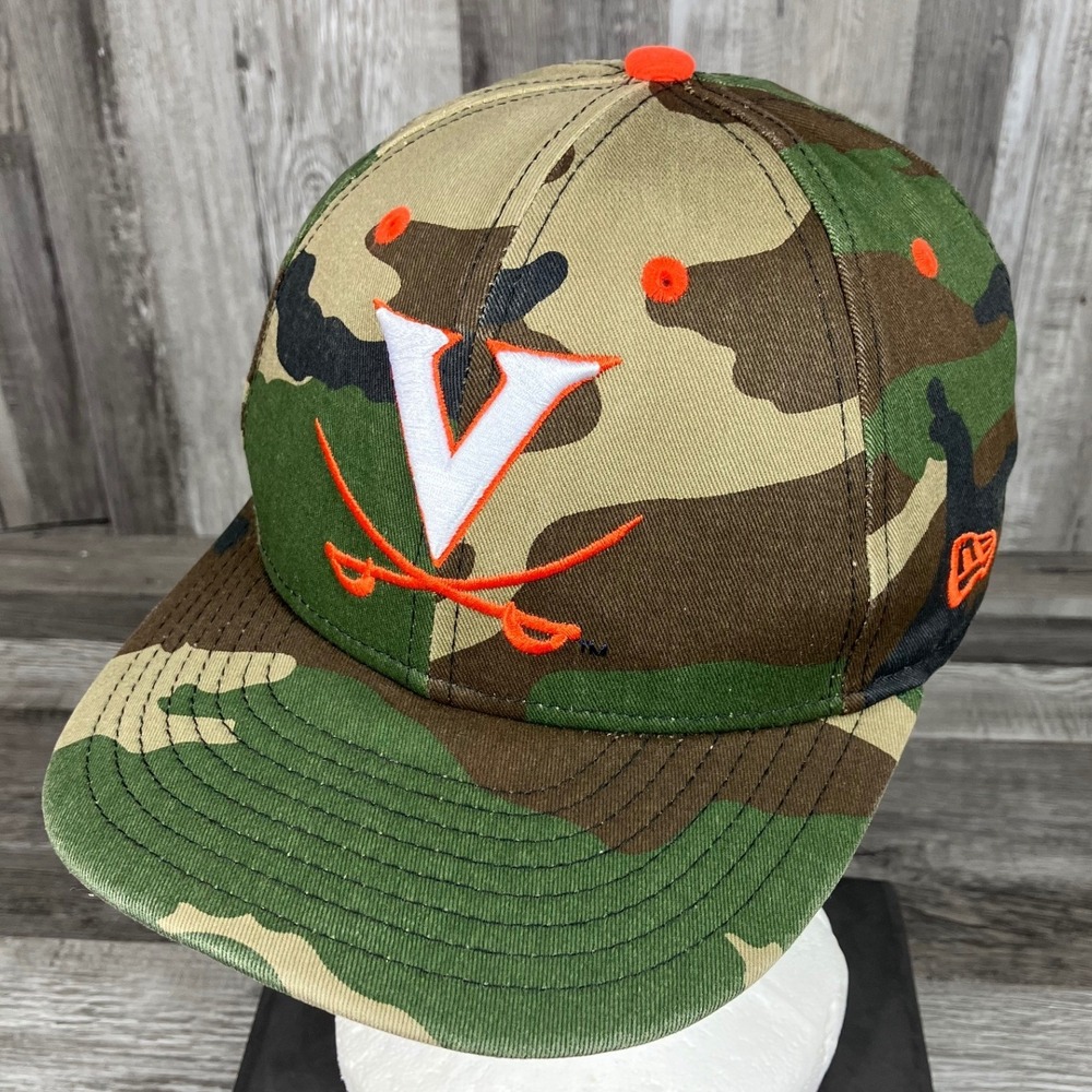 New Era 59FIFTY Virginia Cavaliers UVA Camo Fitted Hat 7 1/4 Hoos Embroidered